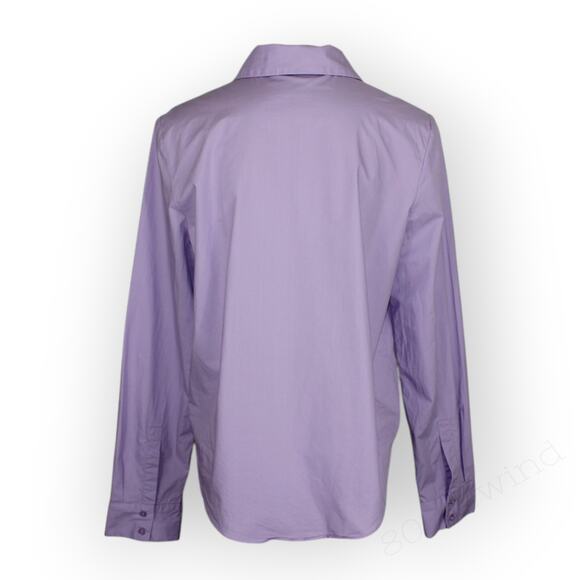 Medium EnglishFactory Cuff Sleeve Accent Collar Poplin Dress Shirt Lavender - Picture 3 of 13